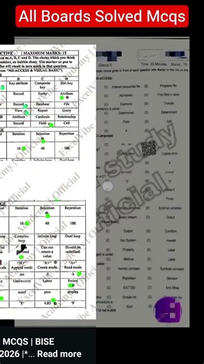 2nd Year Computer Solved MCQs 2026 | Group 1 | Class 12 Computer | All Answers