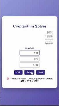 Simulasi aplikasi sederhana Cryptarithm Solver