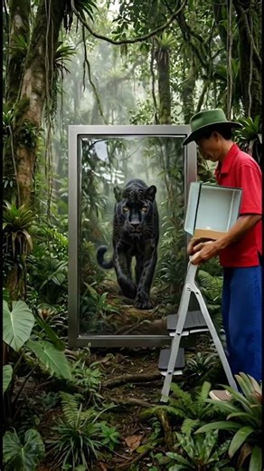 Insane Black Leopard LED Wall Art Process #shorts