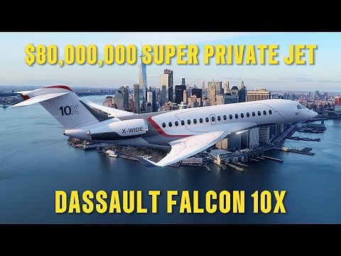 FALCON 10X: INTERIOR of $80M Private Super JET!