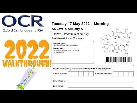 OCR AS Level Chemistry 2022 Paper 1 Walkthrough (Breadth In Chemistry)