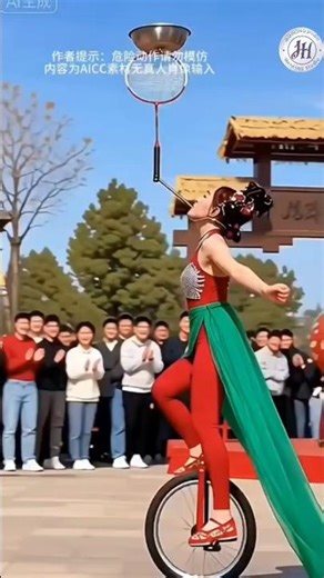 ladki ek pahiye cycle per Khatarnak ports balance karta circus #shotsvideo#shotsfeed#10million