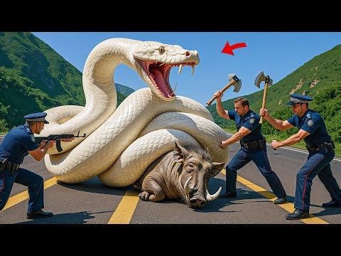 Brave heroes save desperate mother rhino from giant python attack