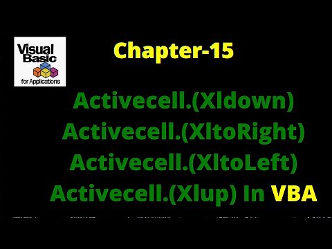Excel VBA - Activecell.(Xldown) | Activecell.(XltoRight) | Activecell.(XltoLeft) | Activecell.(Xlup)