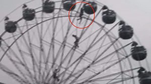 Girl dangles from fairground ride in terrifying ordeal