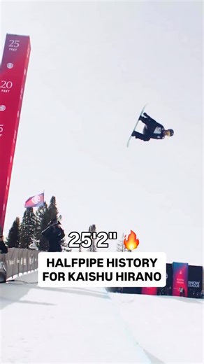 Kaishu Hirano broke Shaun White’s world record for biggest air in a men’s snowboard halfpipe event 😱 (via @thesnowleague) | ESPN