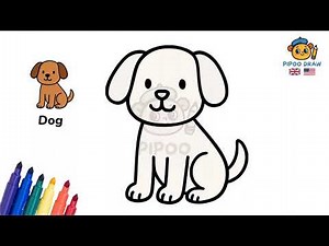 How to Draw a Cute Dog 🐶 | Easy Drawing Tutorial for Kids