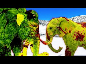 Woolly Mammoth vs African Elephant and battle with Alien t-rex | Dino ep.02