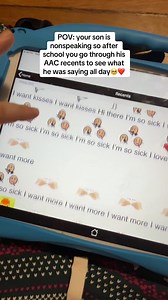 So grateful AAC is a thing. (Some of this is likely them modeling it too) #autism #autismfamily #supportneedsmom #momofautistickids #nonspeaking #nonspeakingautism #aaccommunication #aacdevice #complexneeds | Momlifewithmara