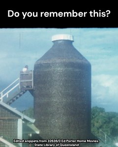 Here's a little piece of tourism nostalgia buried within the recently digitised Ed Porter Home Movies collection. The House of Bottles, located in Tewantin, was constructed using more than 35,000 bottles. It operated from 1966 until its closure in 2003. It also featured a museum collection of unusual and historic bottles. In 1969, the Big Stubby, standing 8.5 meters tall and made from 17,000 stubbies, was added. It featured a 15-metre external slippery slide. The Ed Porter Home Movies collection