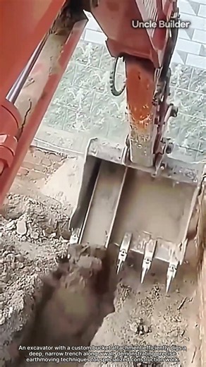 Precision Trenching with a Extended Excavator Bucket #construction #engineering #machinery