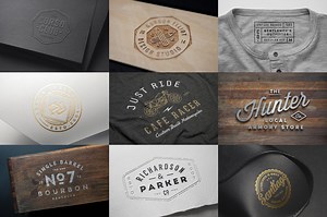 10 Logo/Badge Mock-Ups Vol.1, a Product Mockup by GraphicBurger