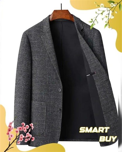 Men's Single-Breasted Tweed Blazer