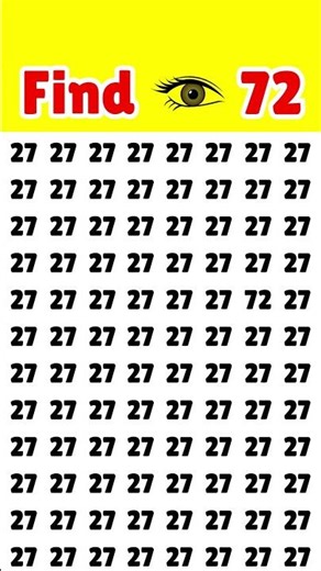 Try to find the different number 72 with in 6 second's