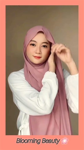 simple hijab tutorial for teenage girls 💗#bloomingbeauty #aesthetic #hijab #trendingshort #fashion
