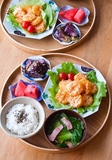簡単♪冷凍むきえびで作るやみつきエビマヨと副菜レシピ