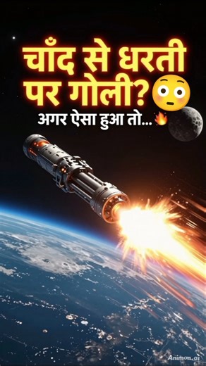 Moon to Earth Rail gun Shot 😱 #trending #knowledge #animation