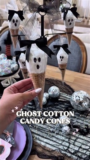 Ghost Cotton Candy 👻🍭| Halloween Treats & Spooky Halloween Ideas #shorts