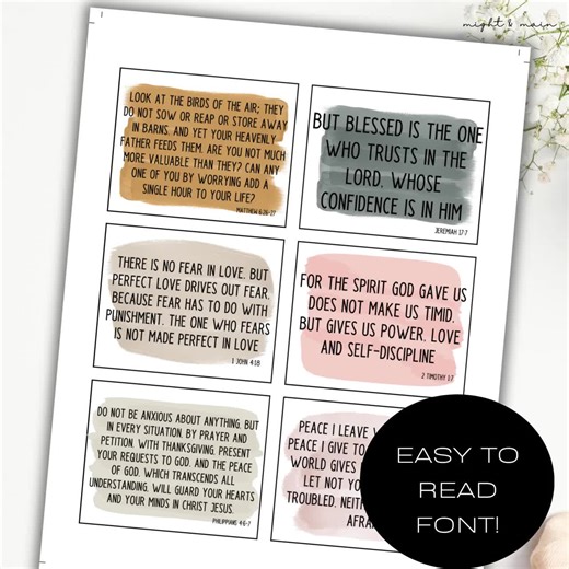 Encouragement Scripture Cards | Bible Verse Cards | Christian Printable | Inspirational Scripture Set | Instant Download