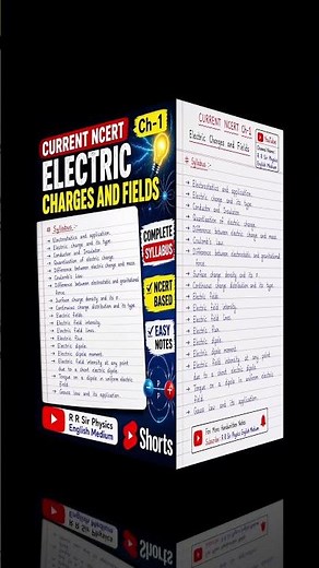Class 12 Physics Chapter 1 | Electric Charges and Fields Full Syllabus ⚡