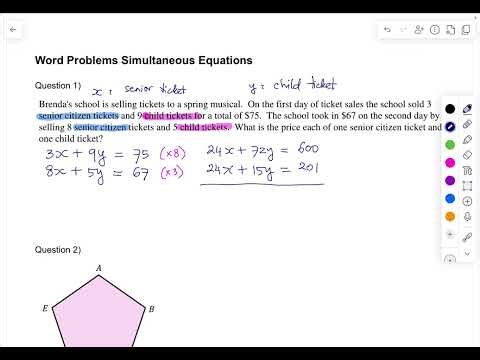 Simultaneous Equations Example 1