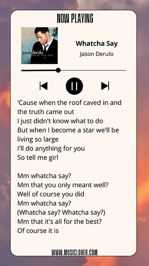 Whatcha Say - Jason Derulo: Catchy Lyrics and Music Video
