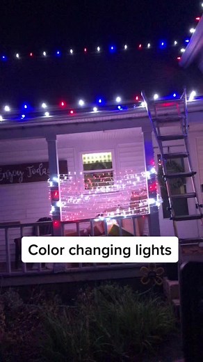 Wow these color changing c9 just screw in anf replacef the old bulbs, now i change color with remote #christmas2022 #christmaslighthacks #christmaslights #fyp