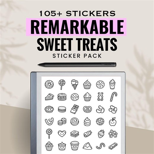 Sweet Treats Remarkable Stickers Bundle | Digital E-ink Tablet Notes & Planner Stickers - Etsy