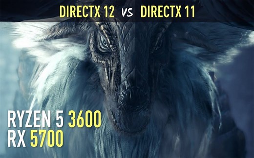 《怪物猎人：世界》PC版 DX11 vs DX12 游戏性能测试对比 RX 5700   R5 3600 1080P 60帧视频