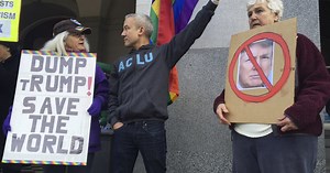 Hundreds Protest At California Electoral College Meeting