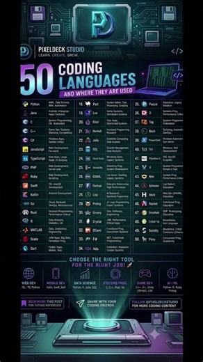 How Many of These 50 Coding Languages Do You Actually Know? 💻🔥 #codinglanguages #codecool