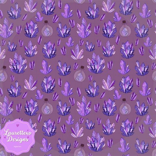 Purple Crystals Seamless Pattern: Hand Drawn Seamless Art (JPG, PNG) - Etsy Canada