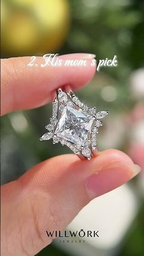 Moissanite Engagement Ring in Solid Gold | Modern Moissanite Ring Chosen for a Proposal