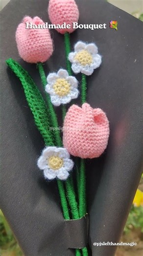 Handmade Crochet Flower Bouquet Reveal 🌷🌼💐 #crochet #handmade #flowers
