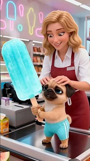 The Pug turned a GIANT popsicle into several popsicles!! 🍦💖 #viral