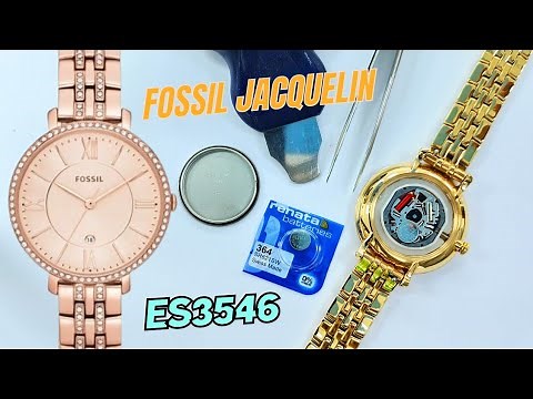 how to replace the battery Fossil Jacqueline ES3546 Ladies Watch - Rose Gold Dial tutorial