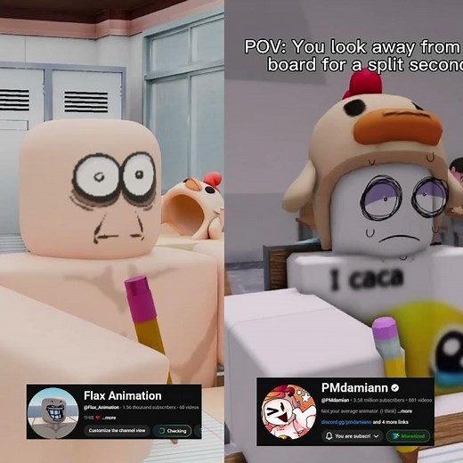 Flax Vs PMdamiann (noob vs pro animator) #roblox #memes #animation