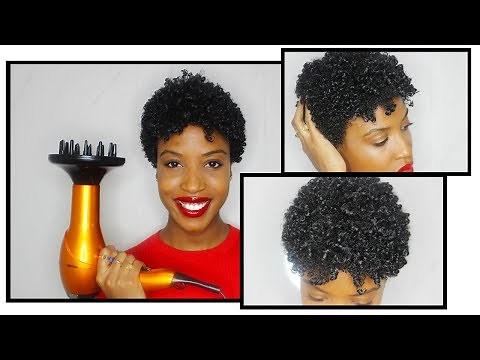 How to Use a Diffuser on Short Natural Hair | Updated Wash + Go Routine Post Big Chop
