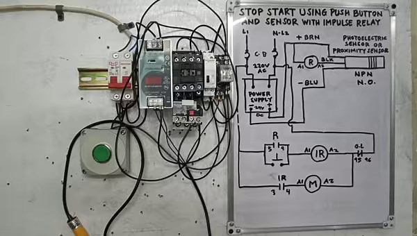 135K views · 4K reactions | Stop Start Using Push Button and sensor With Impulse Relay #bernaztvvlog | Bernaz tv | Facebook