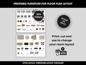 Printable Scale Furniture Cutouts for Living Room Floorplan, Living Room Design Kit, Living Room Furniture Arrangement Printable, Space Plan - Etsy
