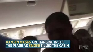 Disturbing footage shows what it was like inside the crash-landed Emirates plane before it burst into flames. | Insider International