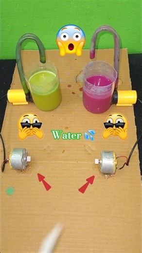 simple DIY project ideas water flow project DC motor generator #dcmotor #experiment