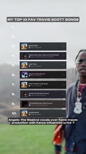 Name 5 bad travis songs 👇🏼 (commenters will be blocked ☠️) #astroworld