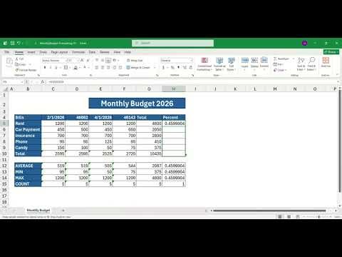1 Excel (Table formation)