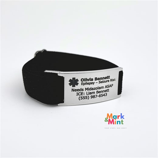 Medical Alert Bracelet – Personalized Engraved Medical ID | Nickel-free Stainless Steel ICE ID for Diabetes, Autism & Allergy Safety - Etsy