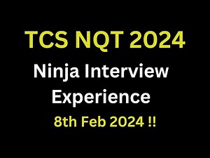TCS NQT 2024 | TCS Ninja Interview Experience | TR+HR Questions asked | 8th feb 2024