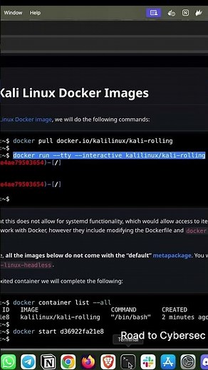 How to Setup Kali Linux on Mac (Docker) #Shorts