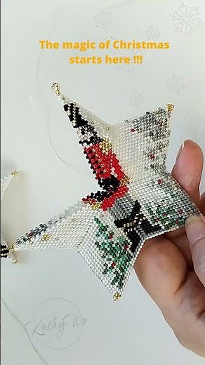 Easy 3D Beaded Star Ornament | Seed Beads Christmas Idea