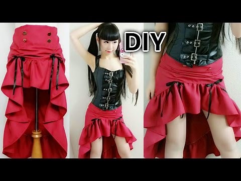 DIY Easy Steampunk Inspired Outfit | DIY Low High Ruffle Steampunk Skirt