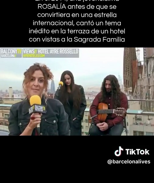 Espectacular documento gráfico de una actuación poco conocida de una jovencita @La Rosalia cantando un tema inédito en una terraza con vistas a la #sagradafamilia es emocionante ver a lo que ha llegado #rosalía #mesentiempoderada #viral